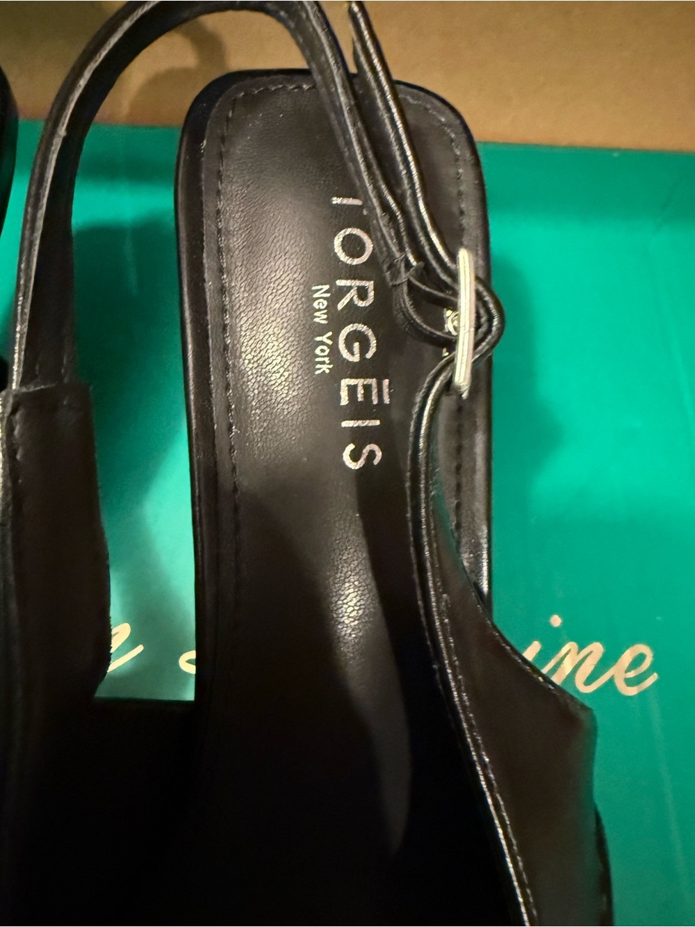 Torgeis NIB Women’s Size 7 Black Leather Slingback Mules with Bit Detail - Picture 2 of 10